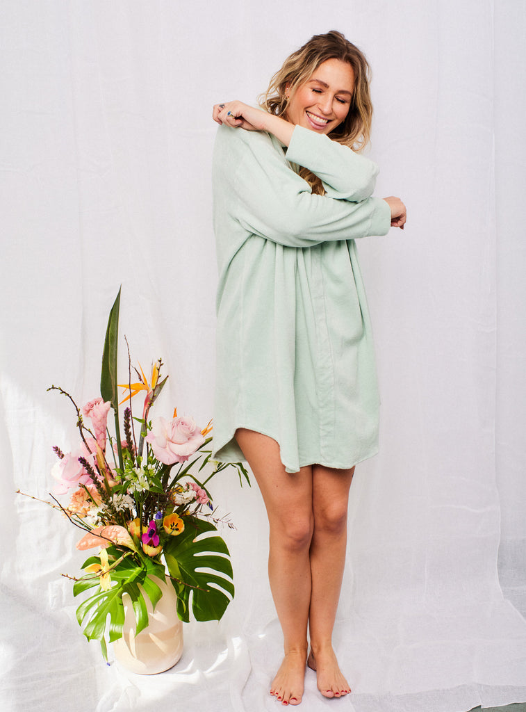 Terry Robe Dress Matcha