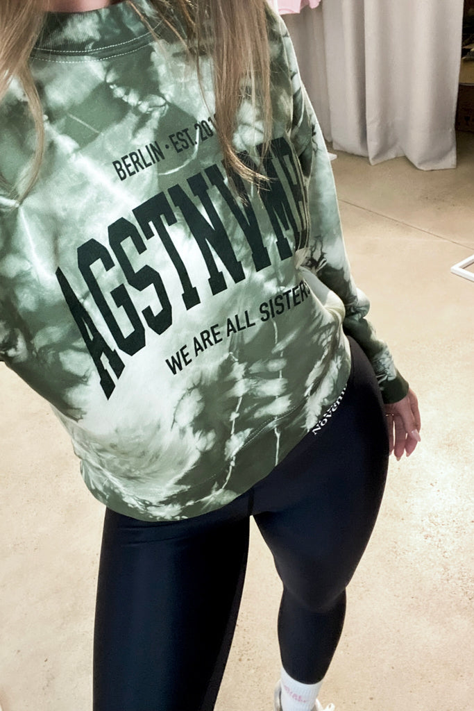 Cropped Sweater Crackle Dye