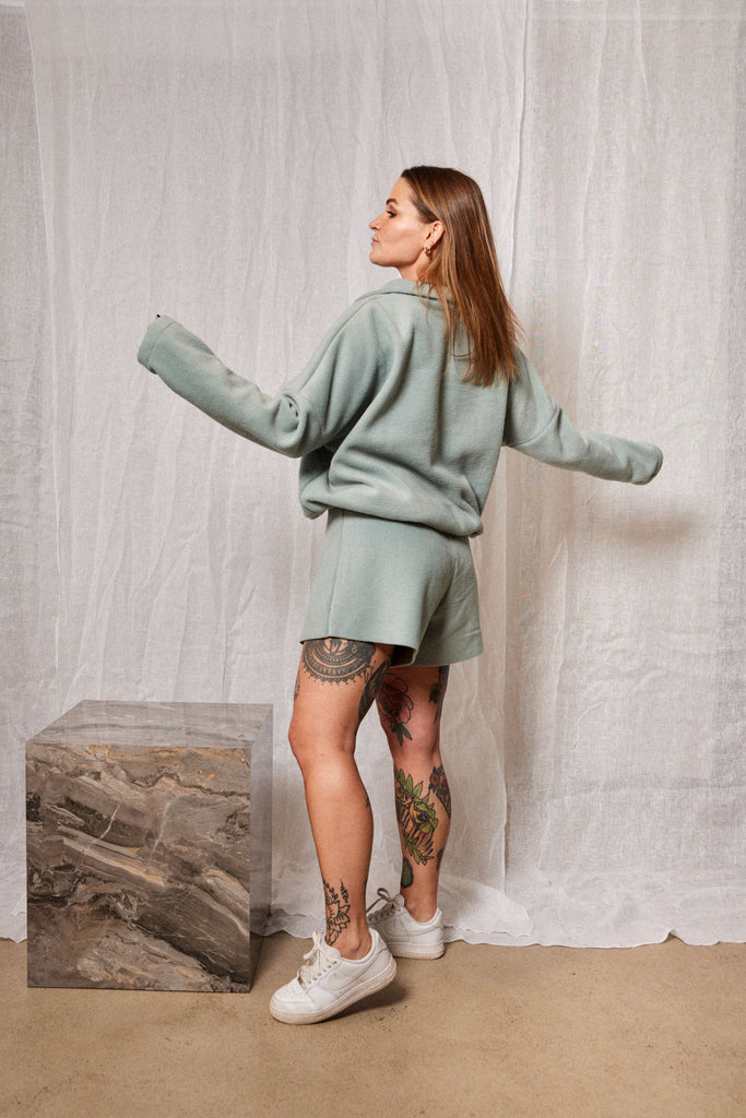 Half-Zip Fleece Sweater Sage