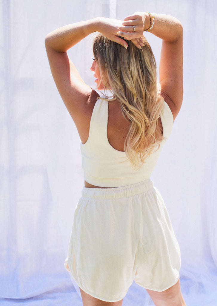 Cropped Terry Tank Sand