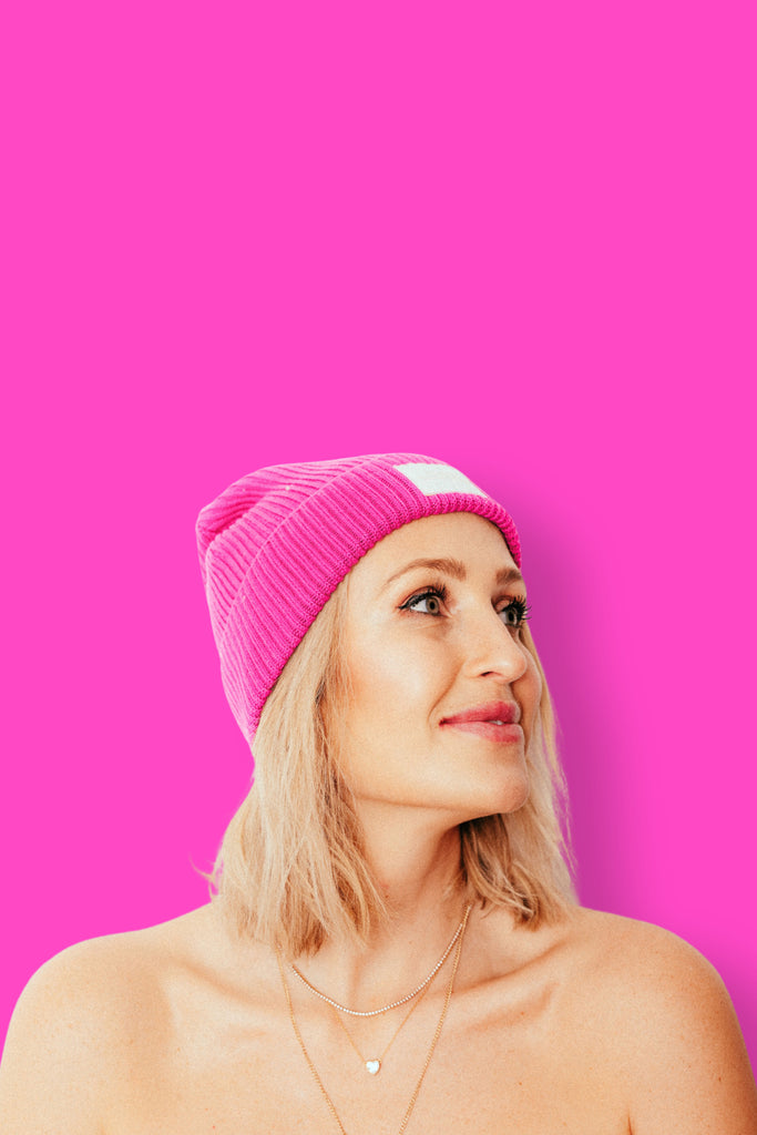 Organic Cotton Beanie Hibiscus