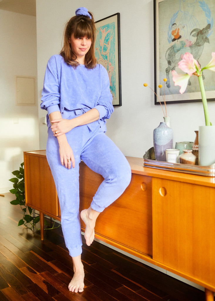 Frottee Sweat Pants Cornflower